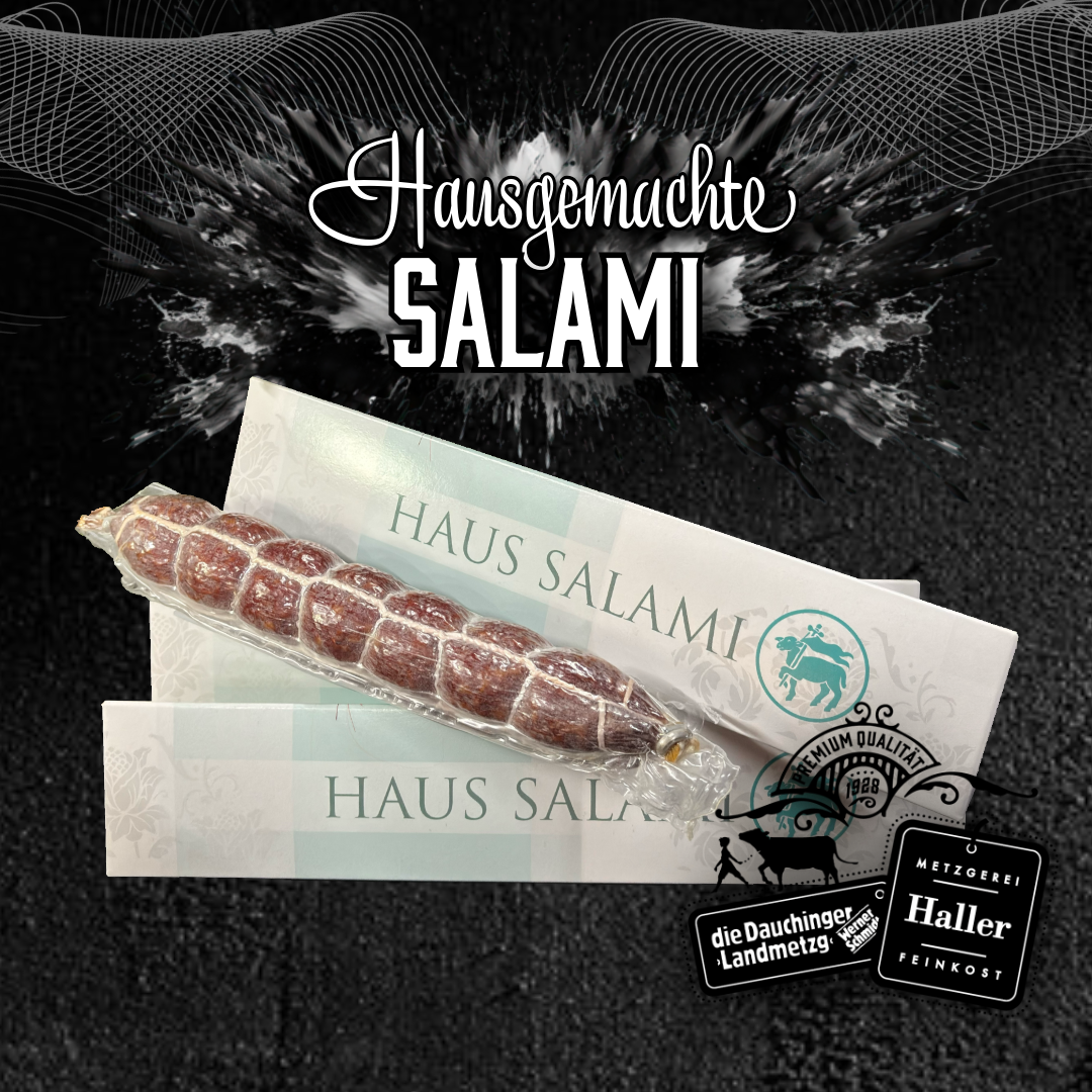 hausgemachte-salami,Hausgemachte Salami / 160g,"Hausgemachte Salami / 160g – Original Metzgerei Haller, jetzt online kaufen