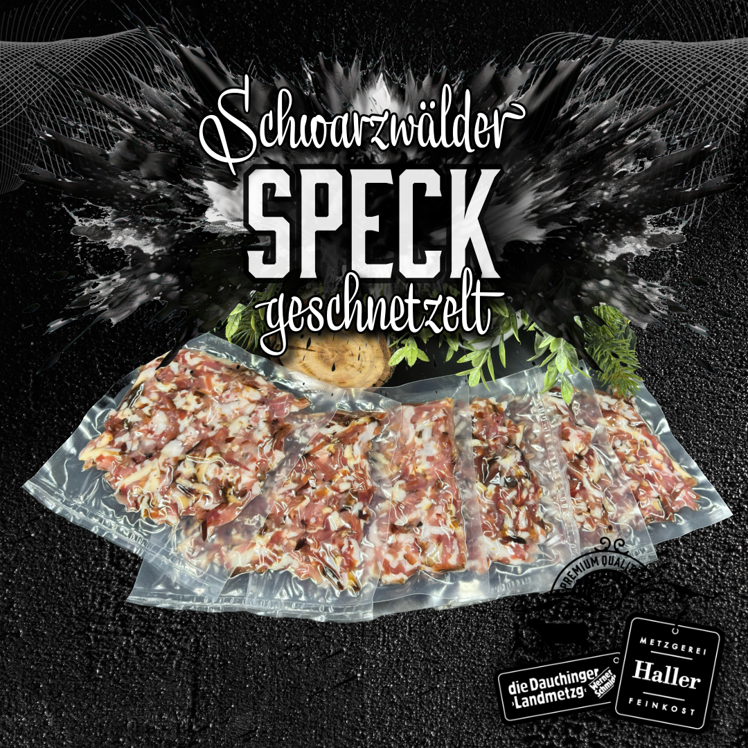 geschnetzelter-schwarzwalder-schinken,Schwarzwälder Speck geschnetzelt/200g,"Schwarzwälder Speck geschnetzelt/200g – Original Metzgerei Haller, jetzt online kaufen