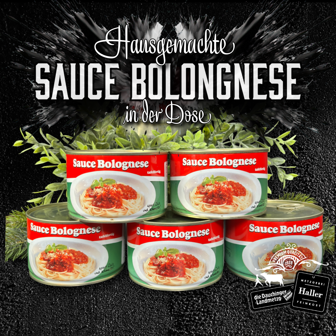Hausgemachte Sauce Bolognese in Dosen