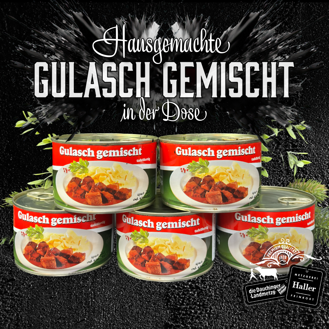 Hausgemachter Gulasch in Dosen