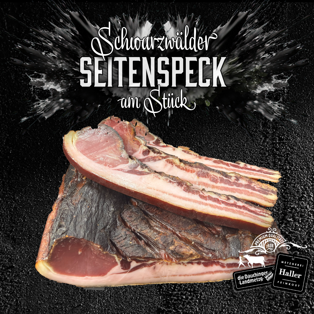 Schwarzwälder Seitenspeck am Stück / Vesperscheiben