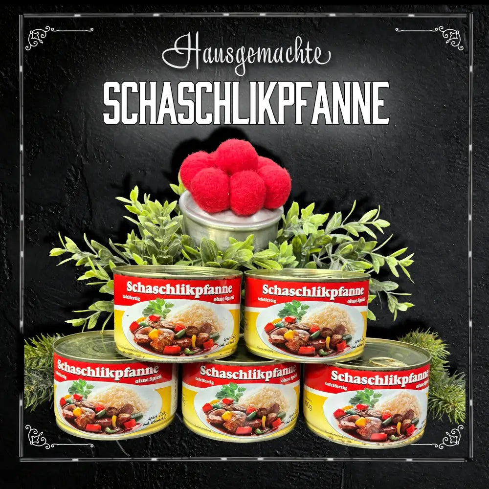 Hausgemachte Schaschlikpfanne in der Dose 400g