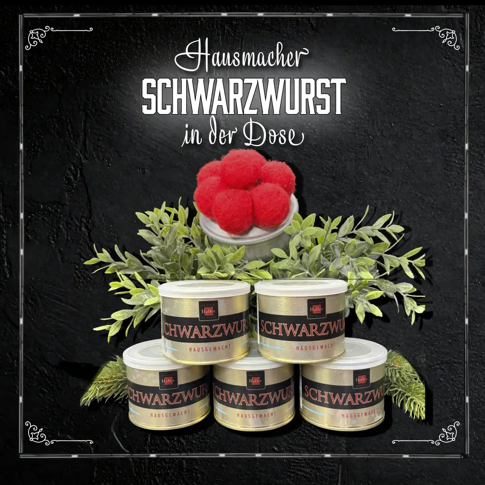 Hausmacher Schwarzwurst aus Süddeutschland in der Dose 200g