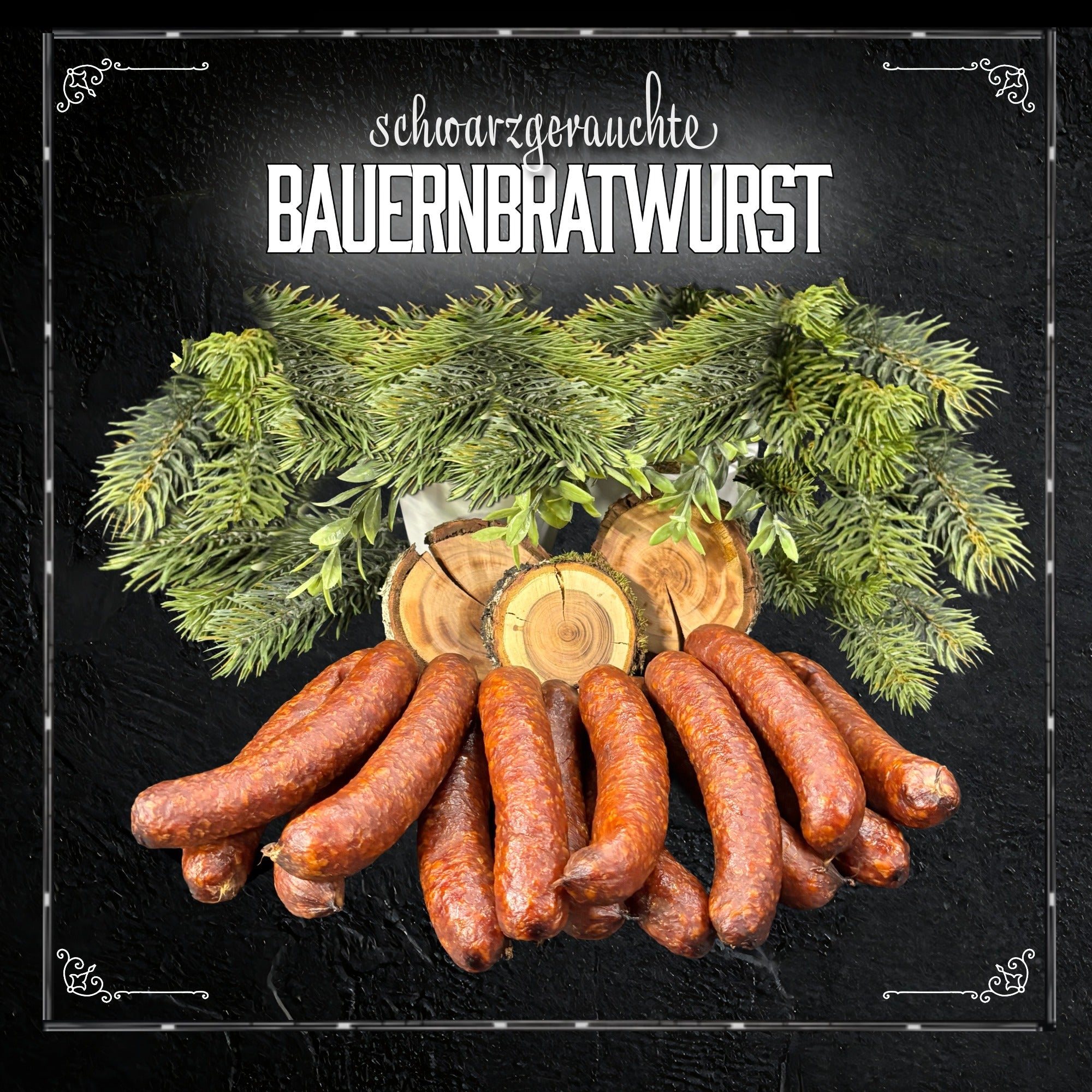 Schwarzgeräucherte Bauernbratwürste herzhaft und traditionell
