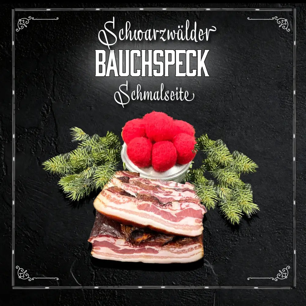 Schwarzwälder Bauchspeck Schmalseite luftgetrocknet und geräuchert